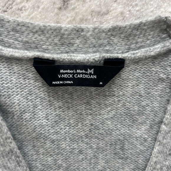 Super Soft Gray Button Up Women's Sweater - Picture 3 of 3